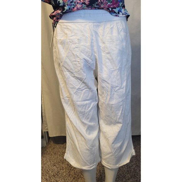 Sonoma Straight Mid-Rise White Drawstring Capri Pants Size 14, NWOT - Picture 4 of 6